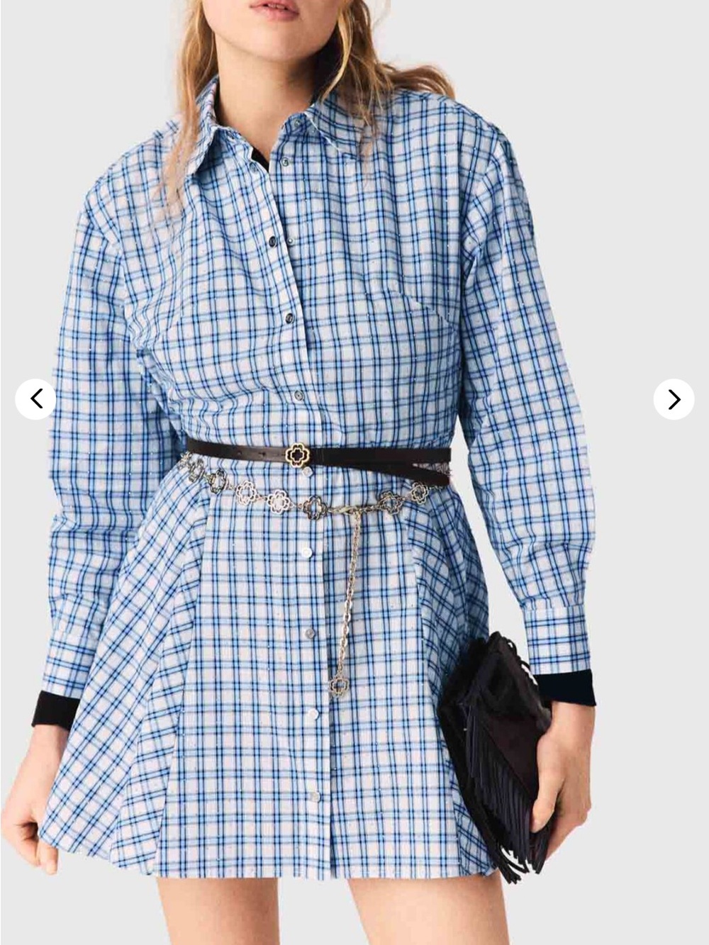 Maje Rhinestone Shirt Dress